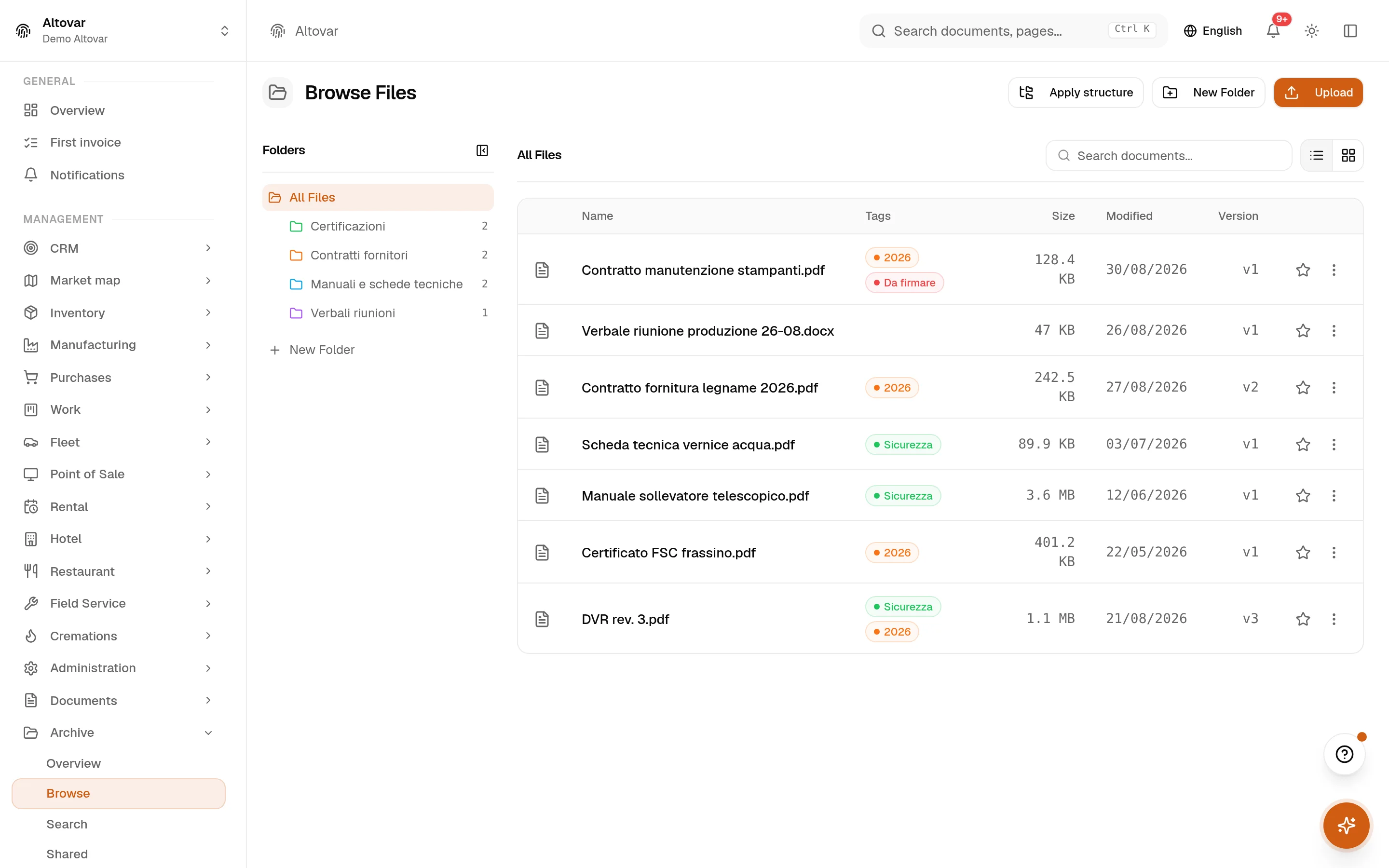 The platform — Equinox in use · demo data